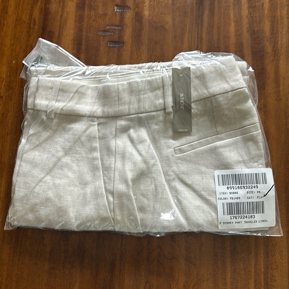 J Crew Petite Sydney pant in stretch linen blend BO806 P8 Ivory - Picture 7 of 7